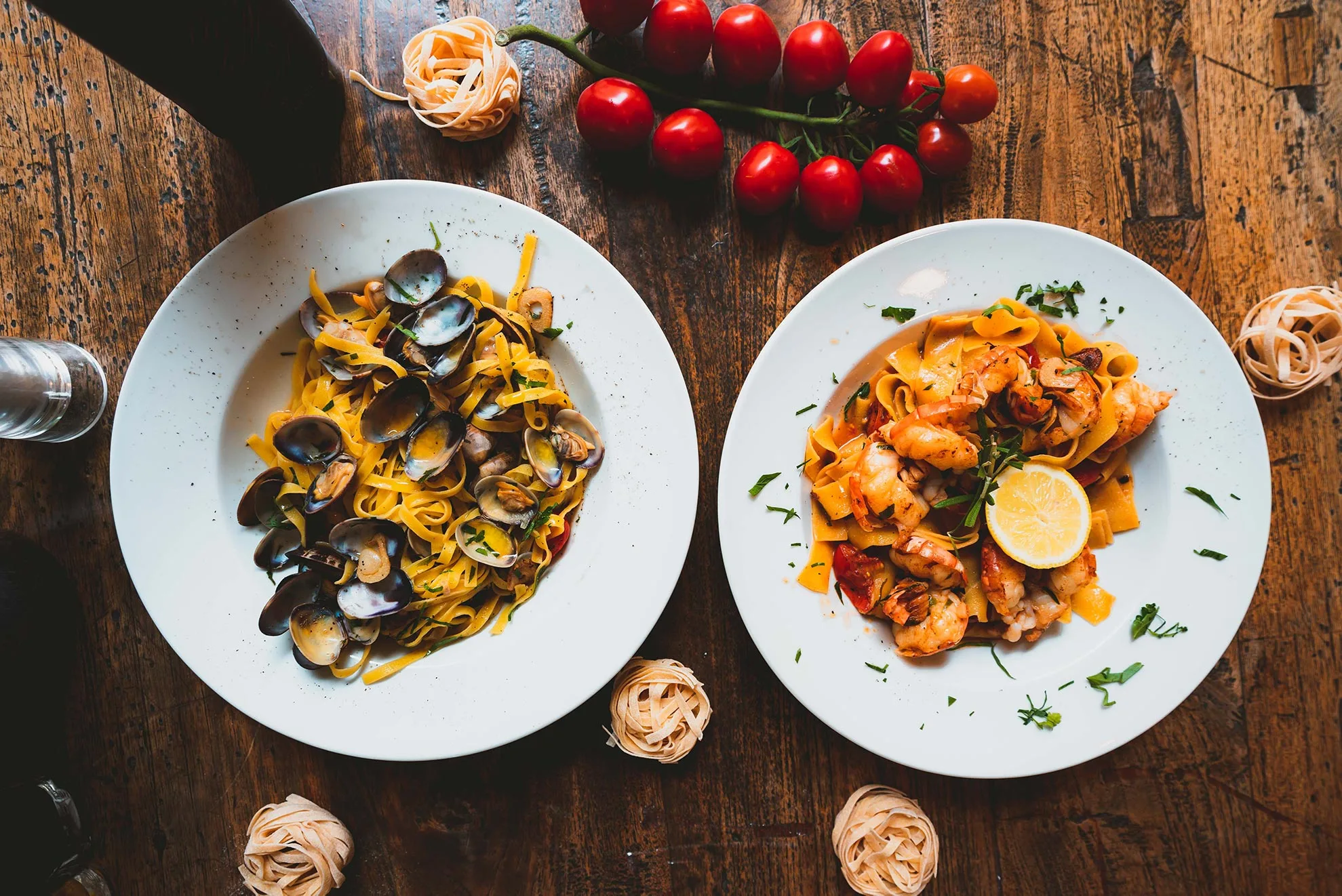 Spaghetti Vongole und Gamberetti